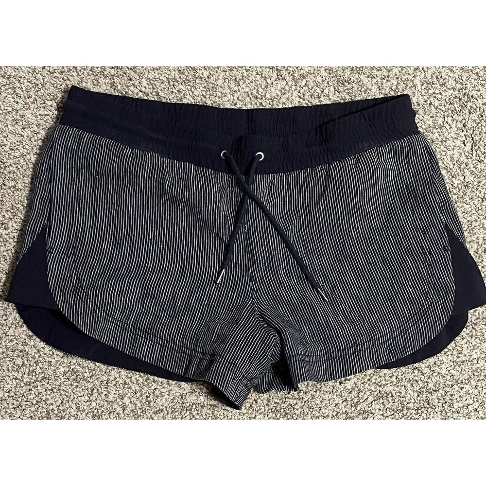 Women's Athleta Navy Pinstripe Shorts, Size 10 - Picture 1 of 3